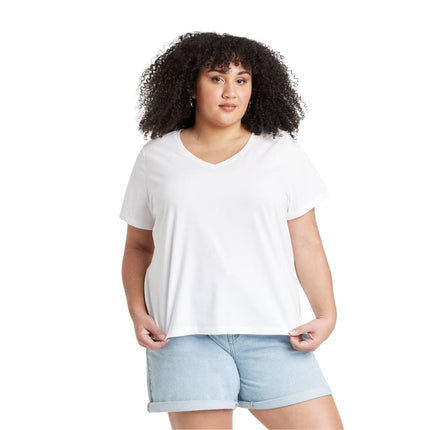 AVA + VIV™ Women's Short Sleeve V-Neck T-Shirt