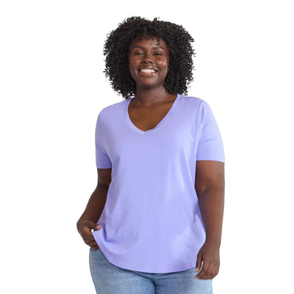 Terra & Sky™ Women’s Plus Short Sleeve V-Neck Tee