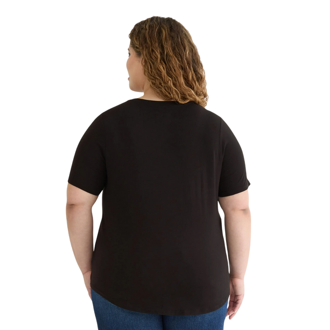 Terra & Sky™ Women’s Plus Short Sleeve V-Neck Tee