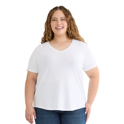 Terra & Sky™ Women’s Plus Short Sleeve V-Neck Tee