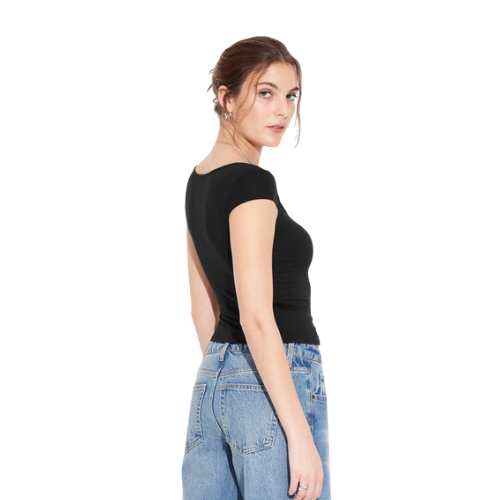 Wild Fable™ Women's Cap Sleeve Portrait Neck T-Shirt
