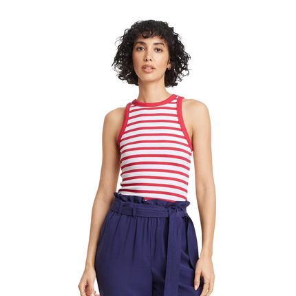 A New Day™ Women's Slim Fit Ribbed Striped Tank Top