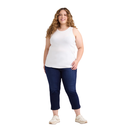 Terra & Sky™ Women's Plus Size High Neck Rib Tank Top