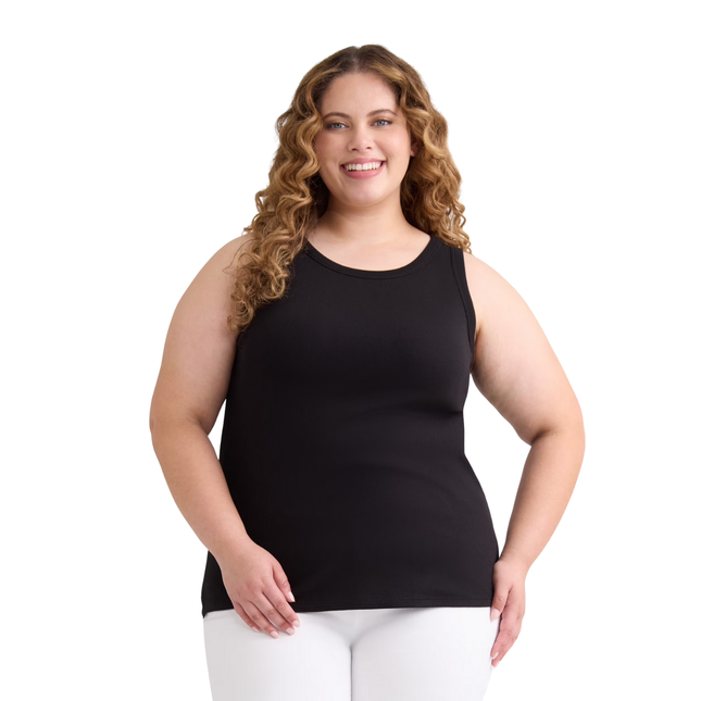 Terra & Sky™ Women's Plus Size High Neck Rib Tank Top