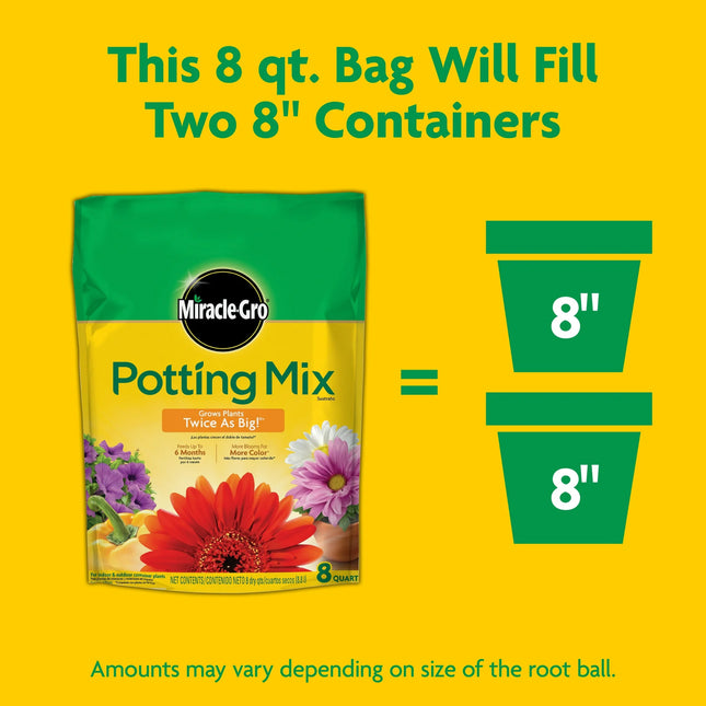 Miracle Gro™ | Potting Mix, For Indoor or Outdoor Potted Plants, Flowers, Shrubs | 8qt